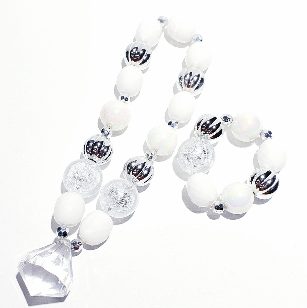 Chunky Bubblegum Necklace and Bracelet Set
